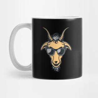 Goat with Glasses - Grey Drawing Illustrattion Mug